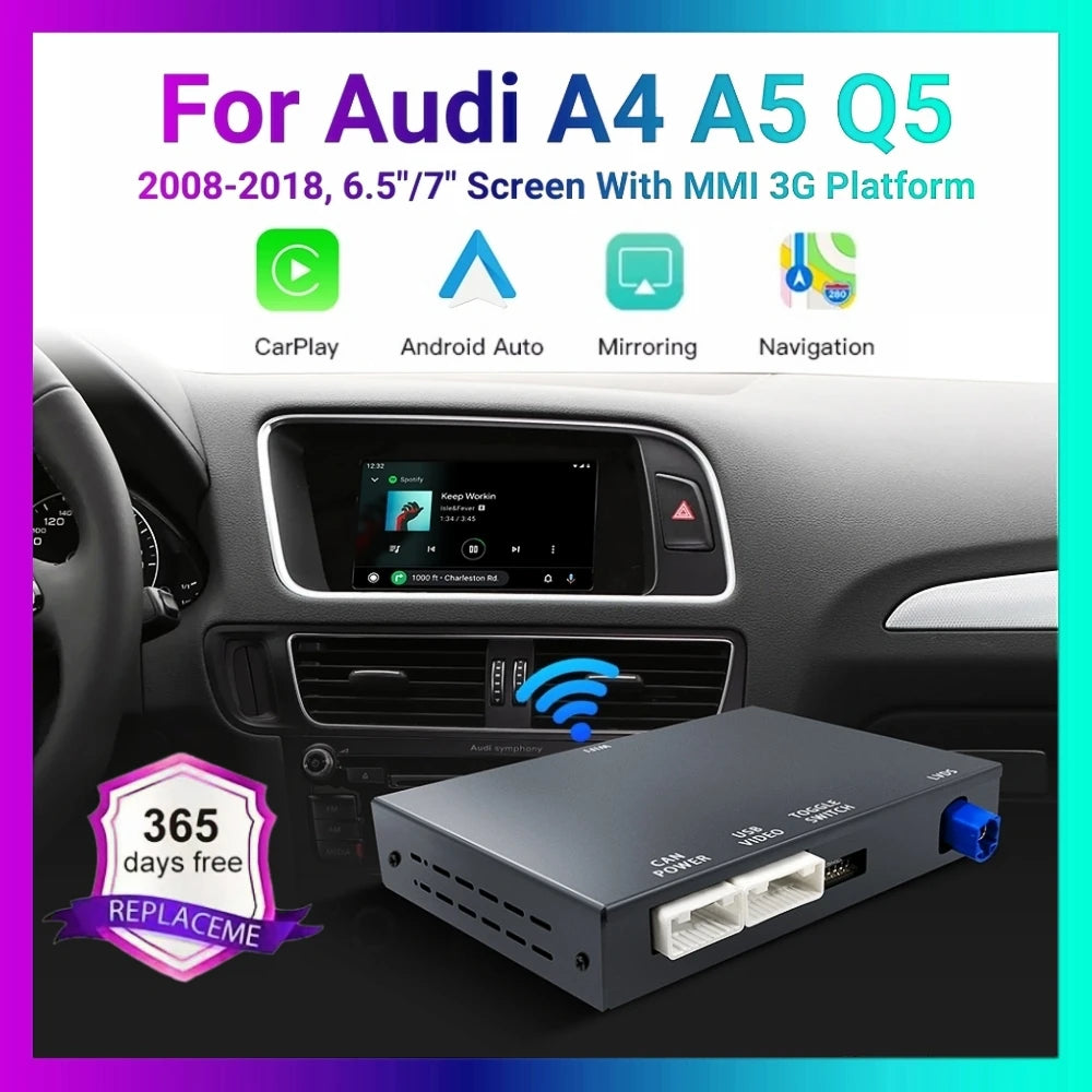 ANYFAR Wireless CarPlay Android Auto Interface Adapter For Audi A4 A5 Q5 2008-2018 MMI 3G  | AUTOKITSHOP