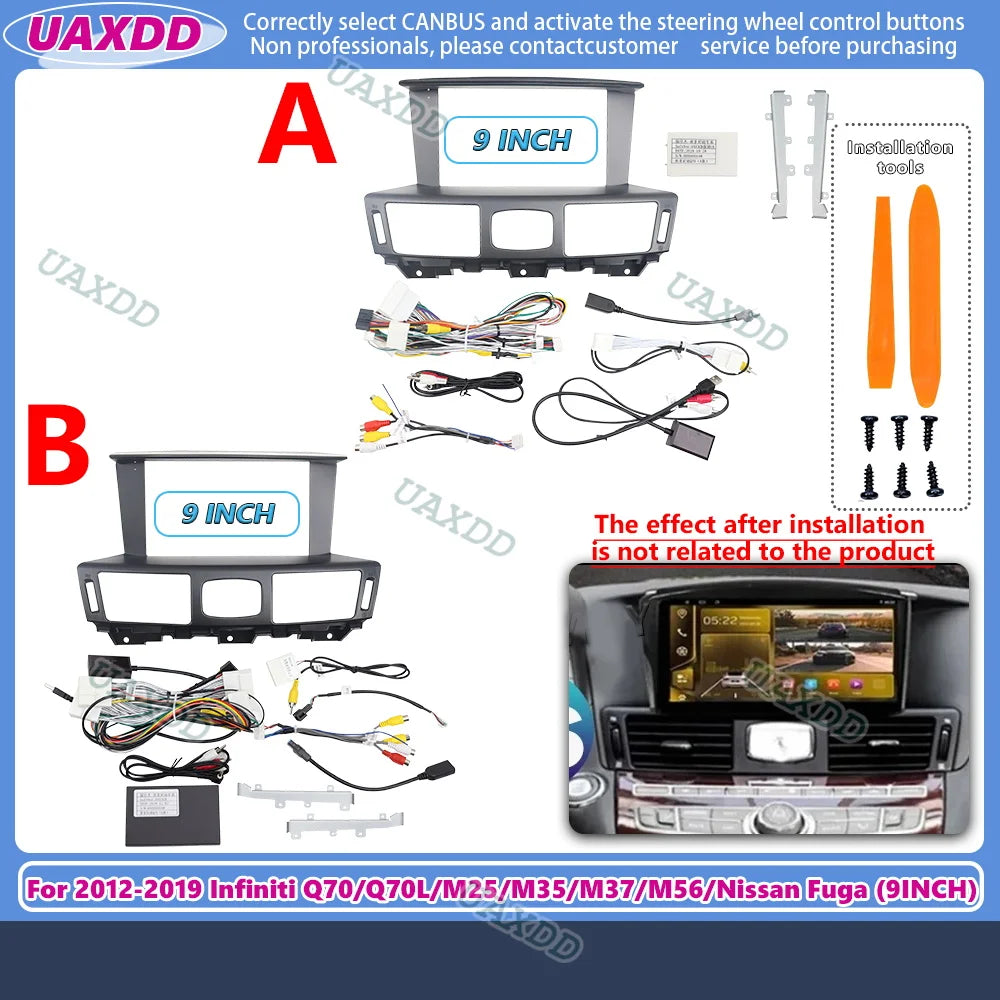 For 2012-2019 Infiniti Q70 Q70L M25 M35 M37 M56 Nissan Fuga 9INCH Android frame panel Cent