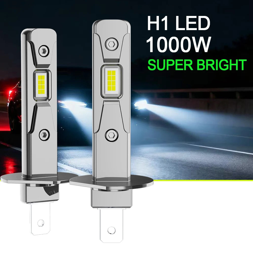 H1 LED CANBUS Headlight Bulb 1000W 6000K White Super Bright Wireless Spotlights Led Lights