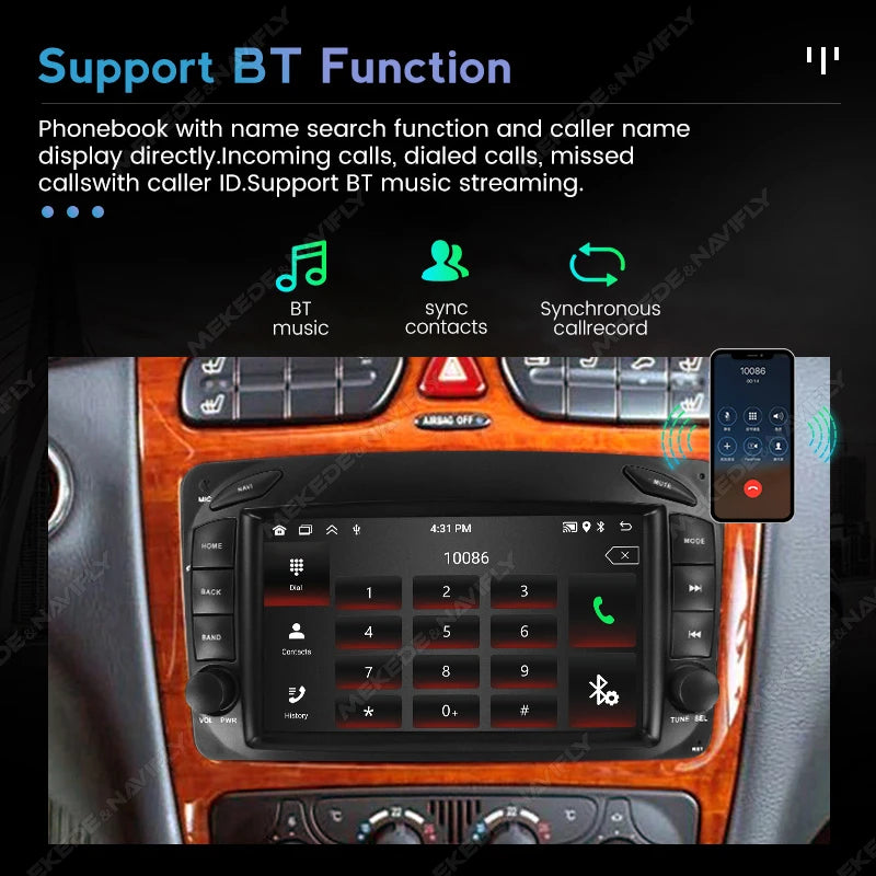 For Benz CLK W209 W463 C209 vito W203 1998-2006 Android 15 Car Radio Wireless CarPlay Andr
