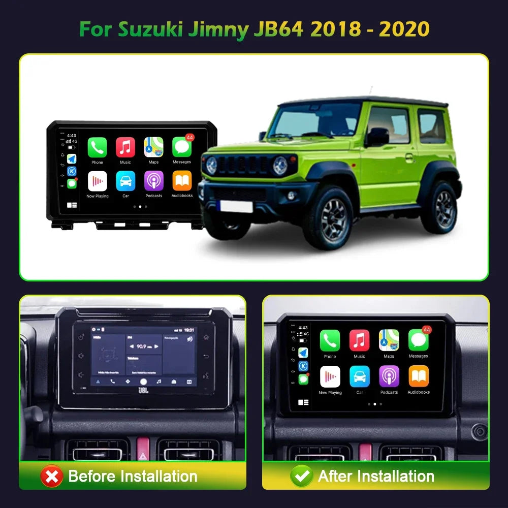 Android 14 Car Radio Multimedia For Suzuki Jimny JB64 2018-2020 with Wireless Bluetooth Ca