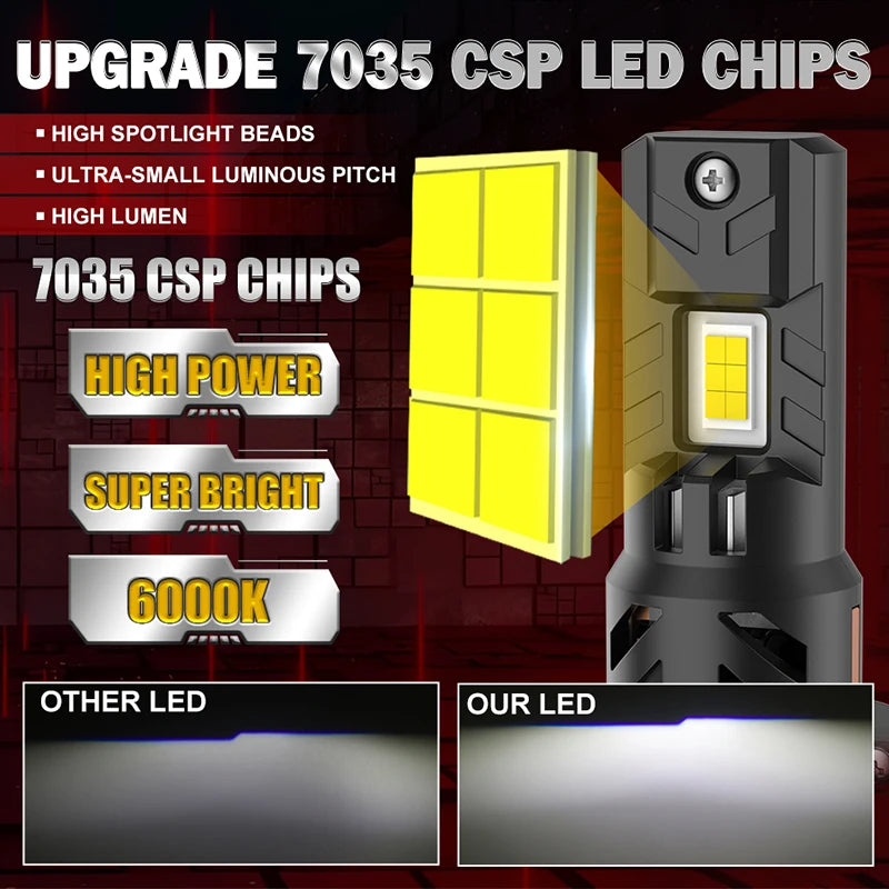 H7 LED Light CANbus 12PCS 7035 CSP Led Headlamp Wireless Turbo 1:1 Mini Size Universal 600