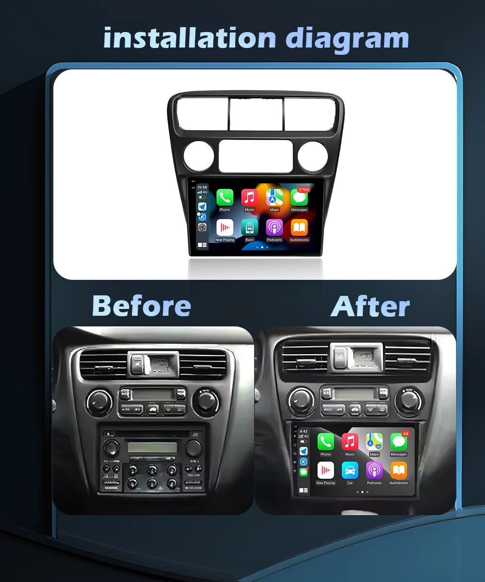 Navigation GPS For Honda Accord 6 1997 - 2003 Car Radio Multimedia Player BT Carplay Andro