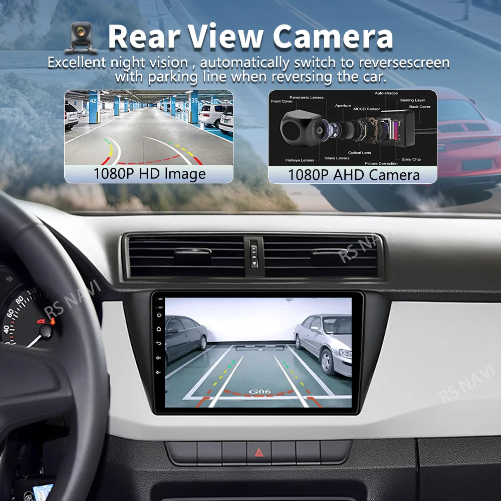 Android 16 For Skoda Fabia 2015 - 2019 2K QLED Android Car Radio Multimedia Video Player G