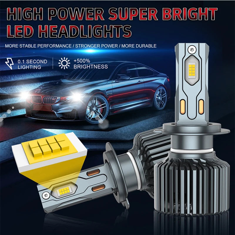 6000000LM H7 H4 Led Headlights CANBUS H11 H8 H9 9012 9006 9005 Turbo 5500W 5570 CSP Chips