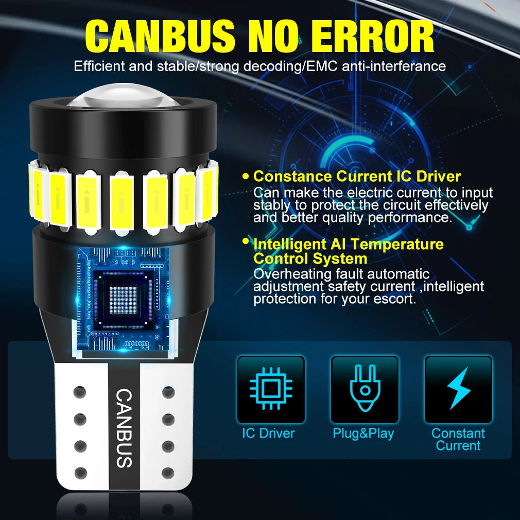 LED Interior Light Kit for W5W T10 - Canbus Error-Free Interior Bulbs