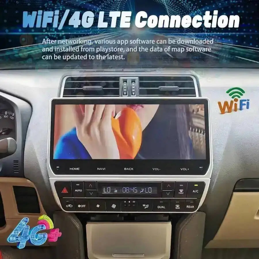 Android 15 Built-in 360 12.3" Car Radio For Toyota Prado 2018 Carplay Auto Multimedia Play
