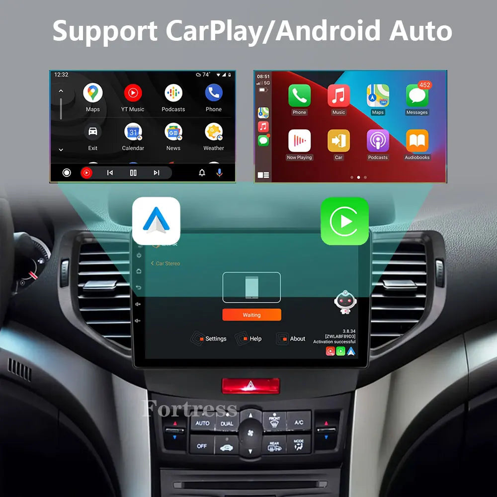 Android 16 Carplay Auto DSP 2K Screen Multimedia Player For Honda Accord 8 2008-2012 Autor
