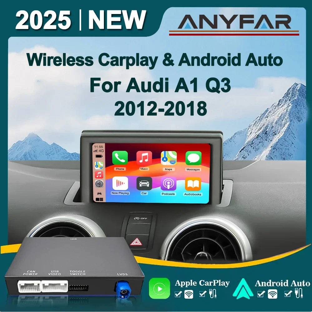 OEM Screen Upgrade Decoder Box for Audi A1 Q3 2012-2018 6.5"/7" Screen, MMI 3G with CarPla
