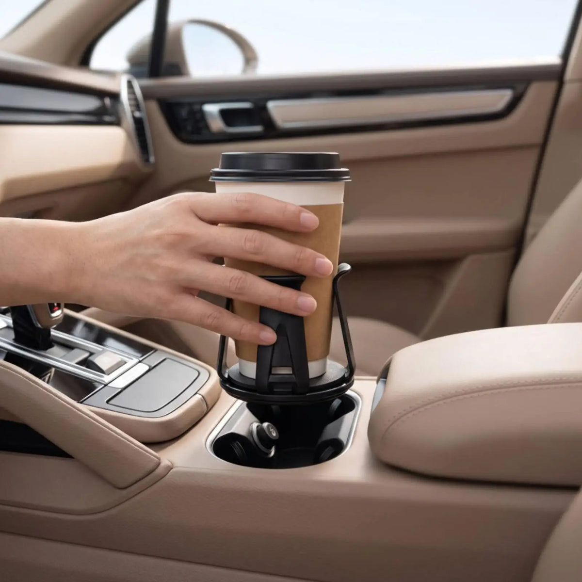 Car Cup Holder Limiter Anti-Bump Cup Holder Limiter with Flexible Arms - Automotive LED Light