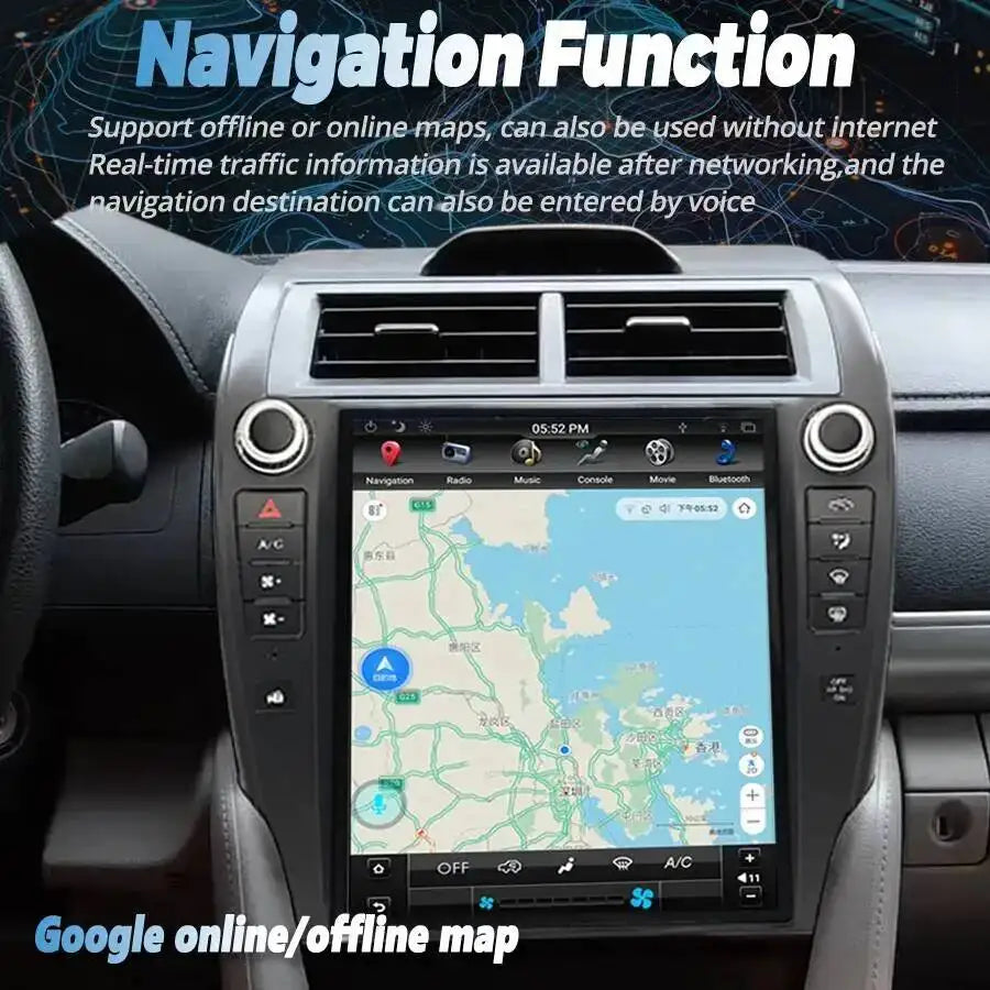 12inch Android 15 Screen Carplay Video Player For Toyota Camry 7 XV 50 55 US Version 2012- | AUTOKITSHOP