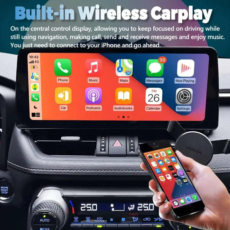 Car Radio For Toyota RAV4 5 XA50 2018 2019 2020 2021 2022 2023 Screen DSP GPS Carplay Auto