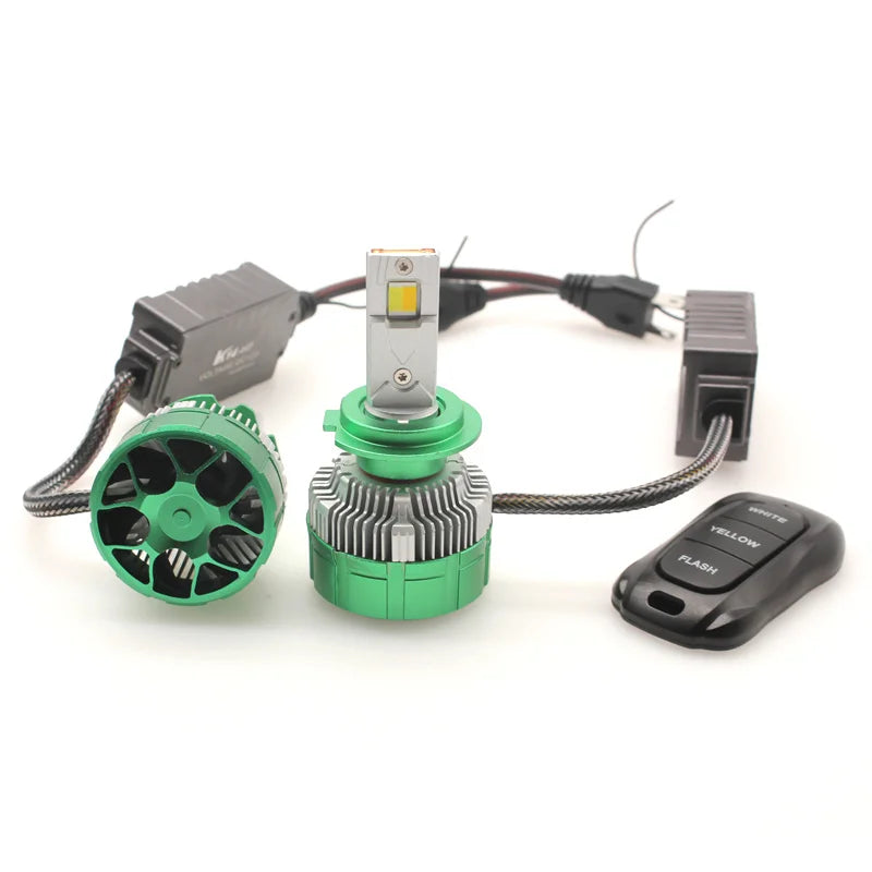 3 Color K14F 150W High Power LED Car Headlight Kit Compatible with H1 H4 H7 H11 HB3 Fog Li