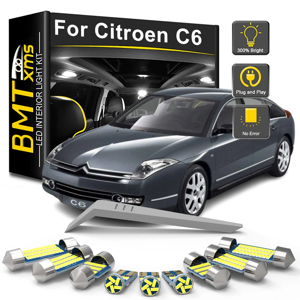 15-Piece LED Interior Light Kit for Citroen C6 - Canbus Error-Free Bulbs | AUTOKITSHOP