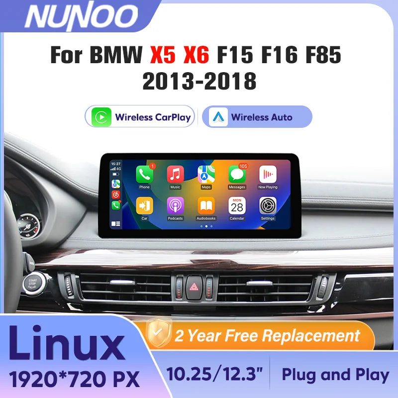 Wireless Carplay Android Auto Screen For BMW X5 F15 F85 x6 F16 2013-2018 Car Multimedia Pl