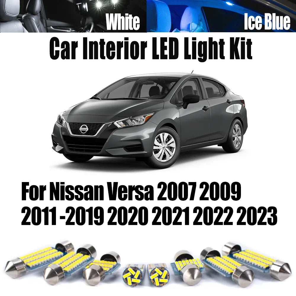 LED Interior Light Kit for Nissan Versa 2007- 2021 - Canbus Dome Map Door Trunk Bulbs | AUTOKITSHOP