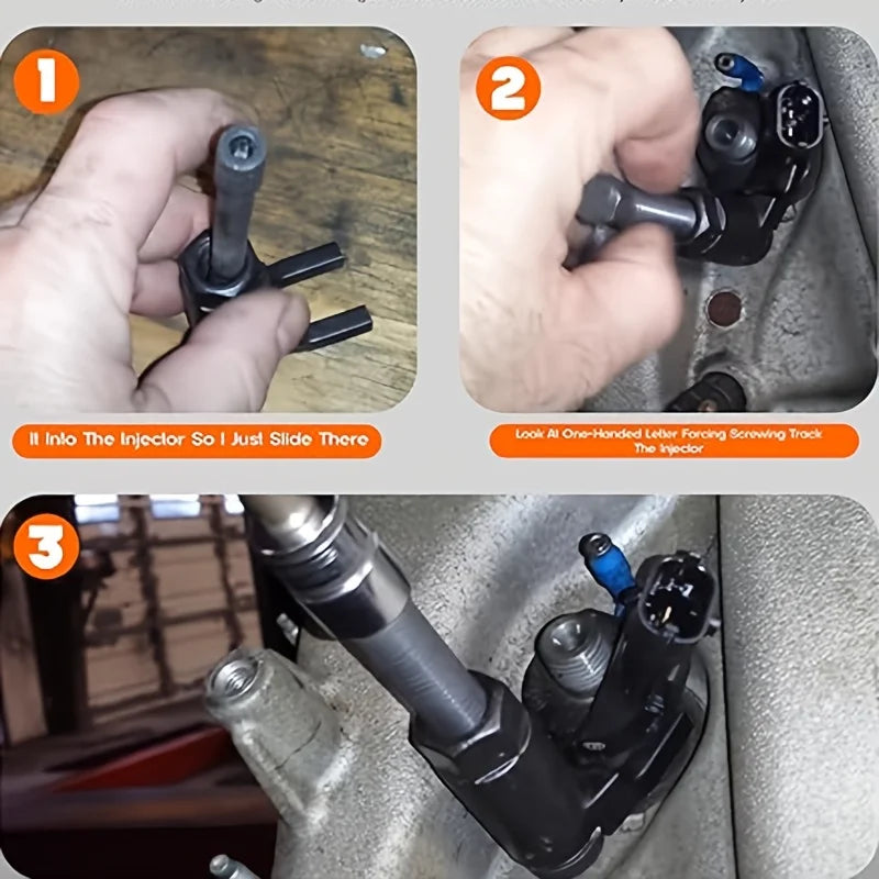Diesel Injector Removal Tool Injector Remover Long Bolt Short Bolt Remover Extracting Tool Injec - Automotive LED Light