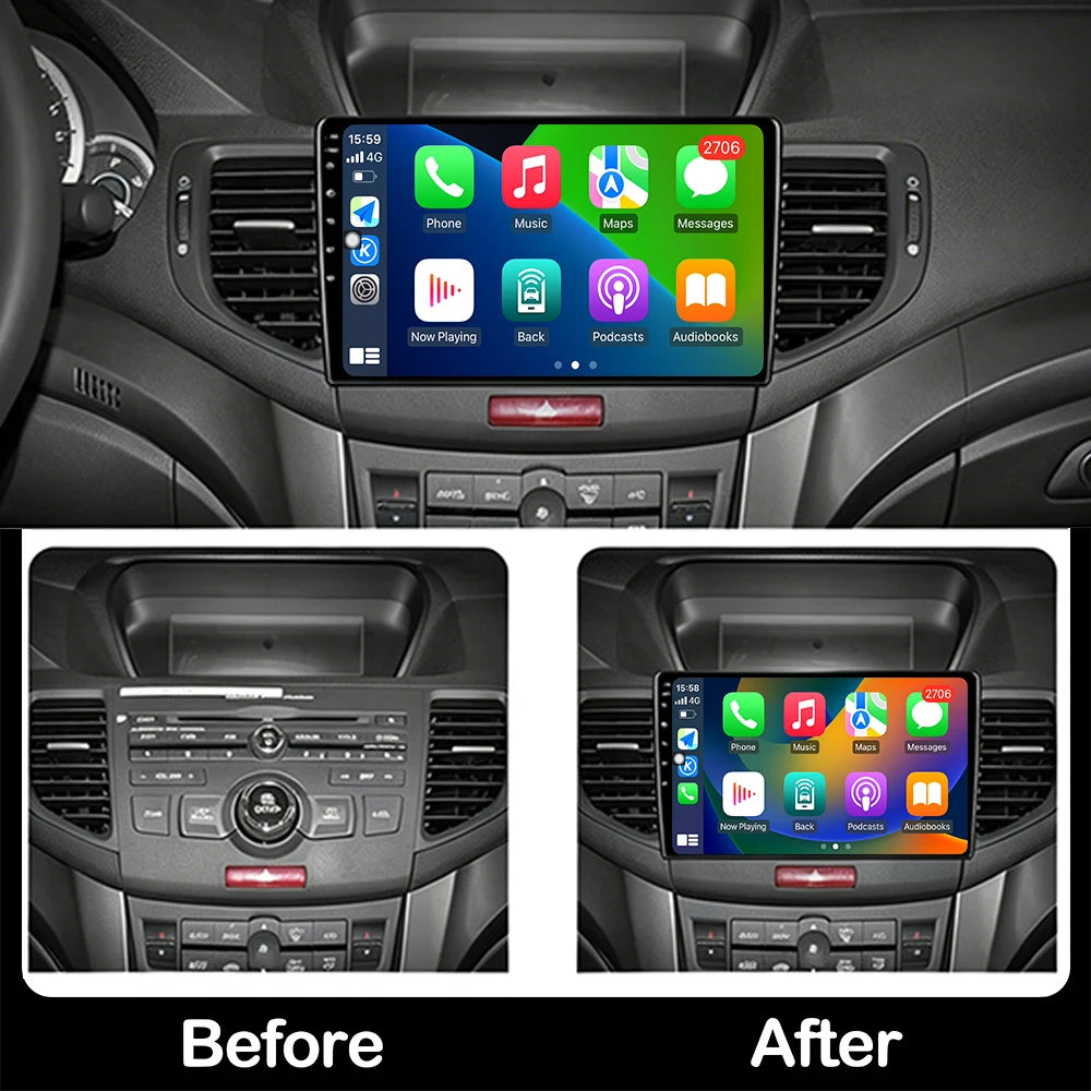 Android Auto Carplay Car GPS Navigation For Honda Accord 8 2008-2013 Bluetooth Radio playe