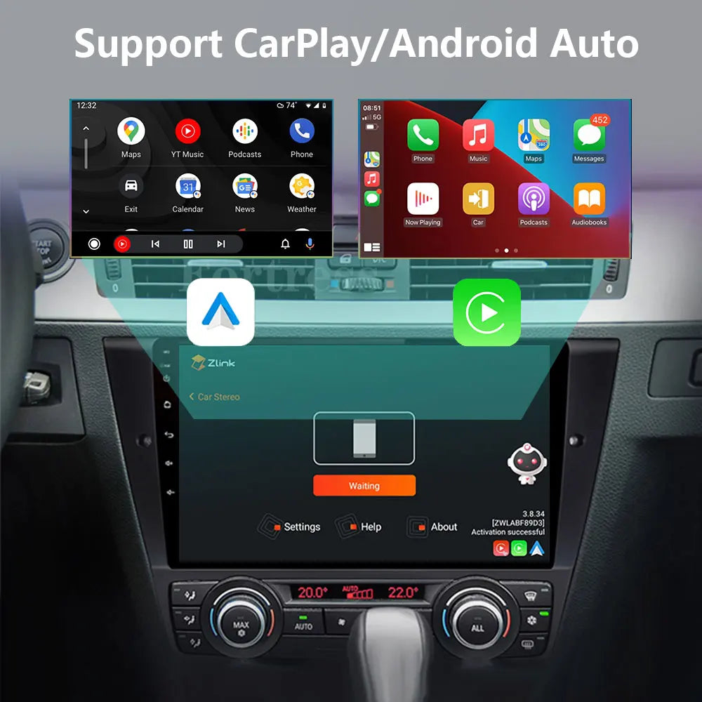 9" Android 16 Car Stereo Radio Carplay/Android Auto Touchscreen GPS Nav BT RDS For BMW 3 S