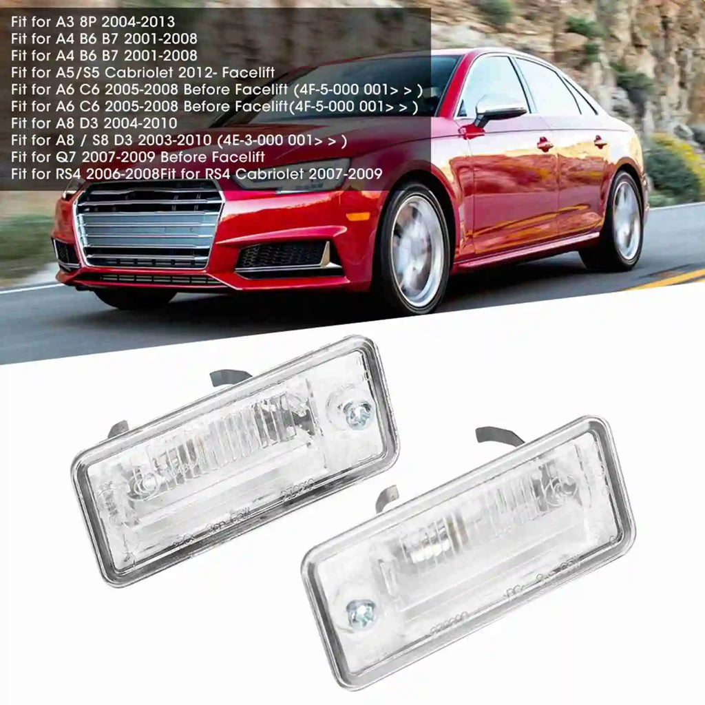 License Plate Light Pair of License Plate Light 8E0807430A 8E0807430B Fit for Au for Audi RS4 A5 A3 - Canbus LED Car Lig