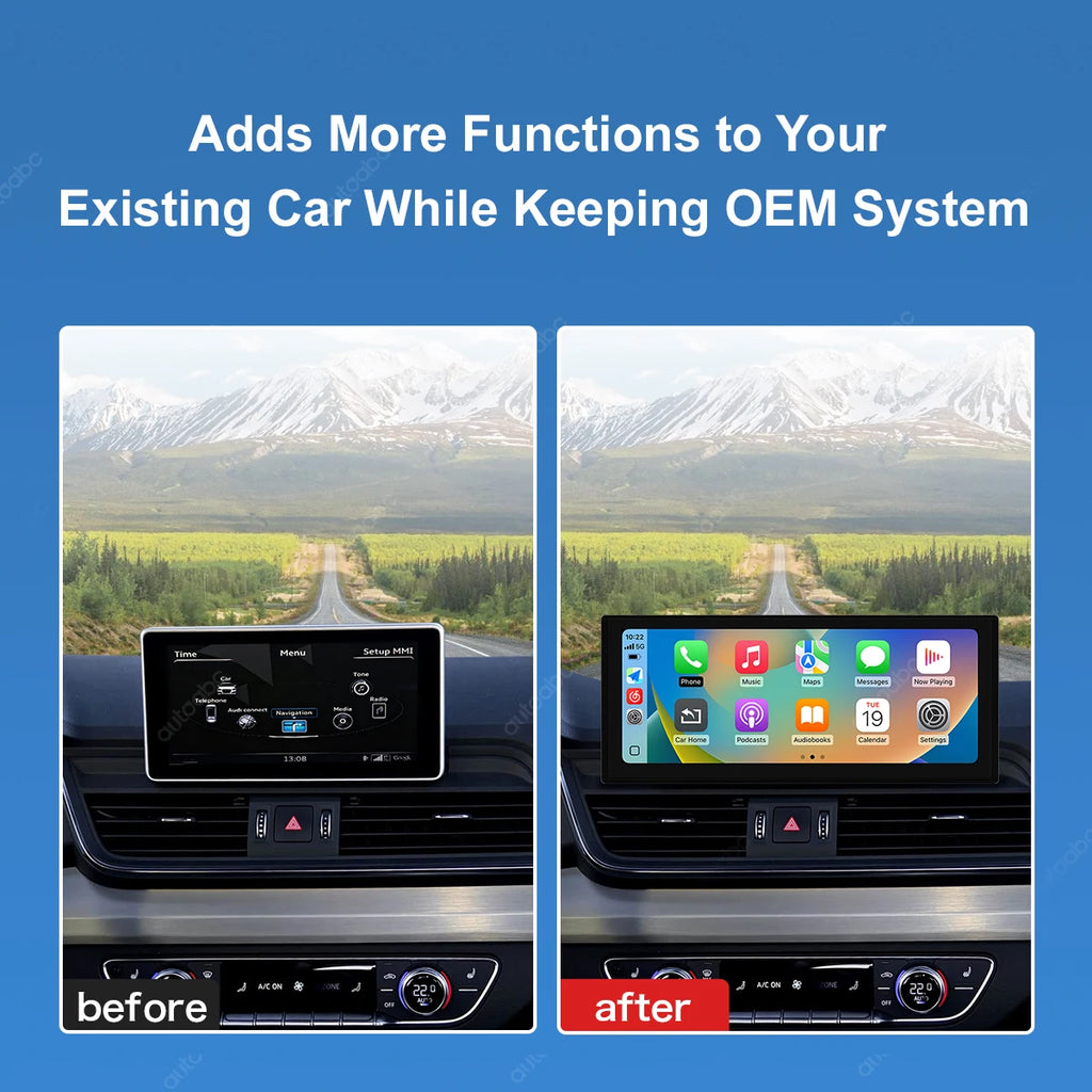12.3'' Linux Screen Wireless CarPlay Car Multimedia Display For Audi Q5 2018-2019 MIB2 Sys | AUTOKITSHOP