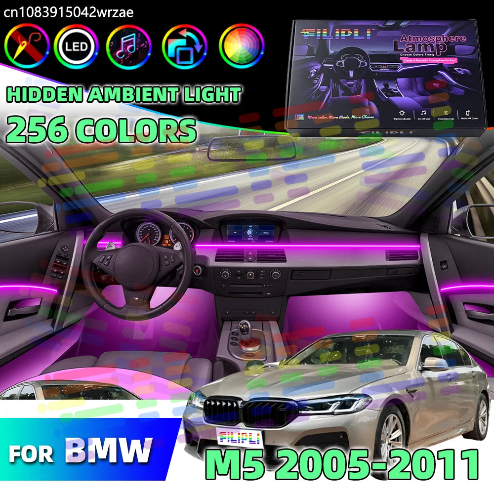 64 RGB - Ambient Light - for BMW E61 E60 M5 - App Control - Car Interior Lighting | AUTOKITSHOP