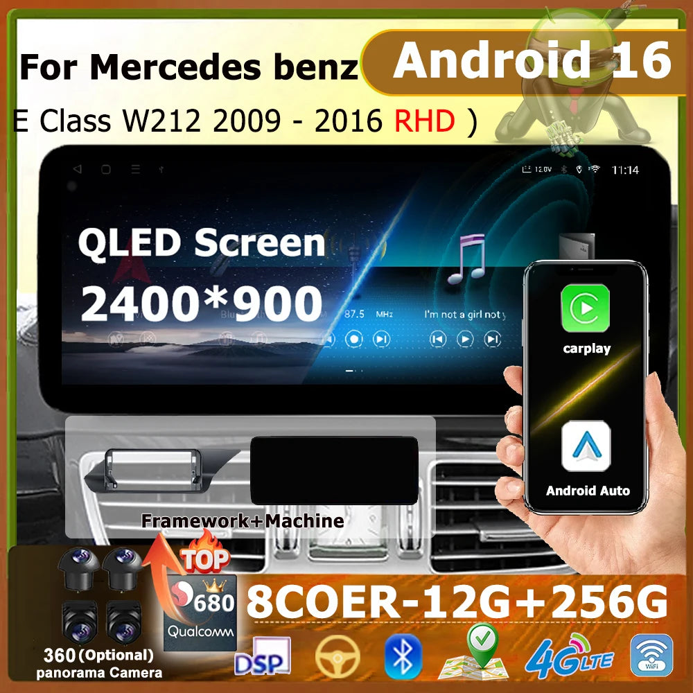Car Radio Multimedia Player Stereo GPS Navigation For Mercedes Benz E Class W212 2009 - 20