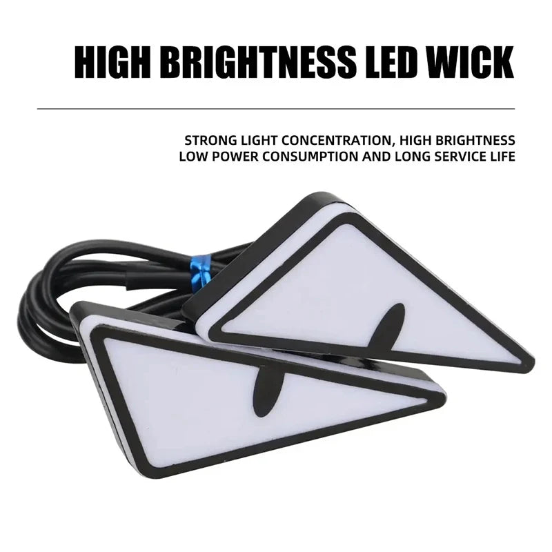 Motorcycle Led Demon Eye Light Semicircle/Triangle Eye Turn Signal Light Mini Projector Le