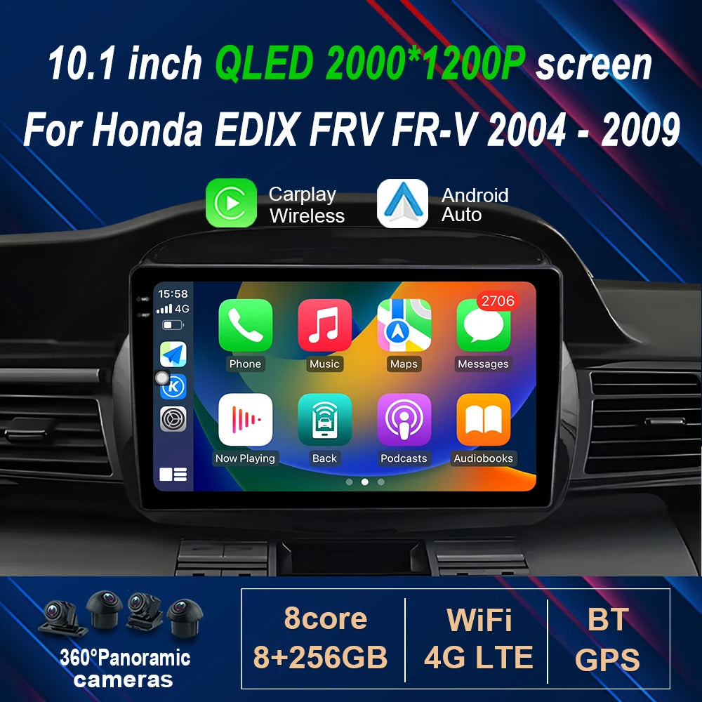 Android 14 for Honda EDIX FRV FR-V 2004 - 2009 Touch Screen Car Video Multimedia Video Pla