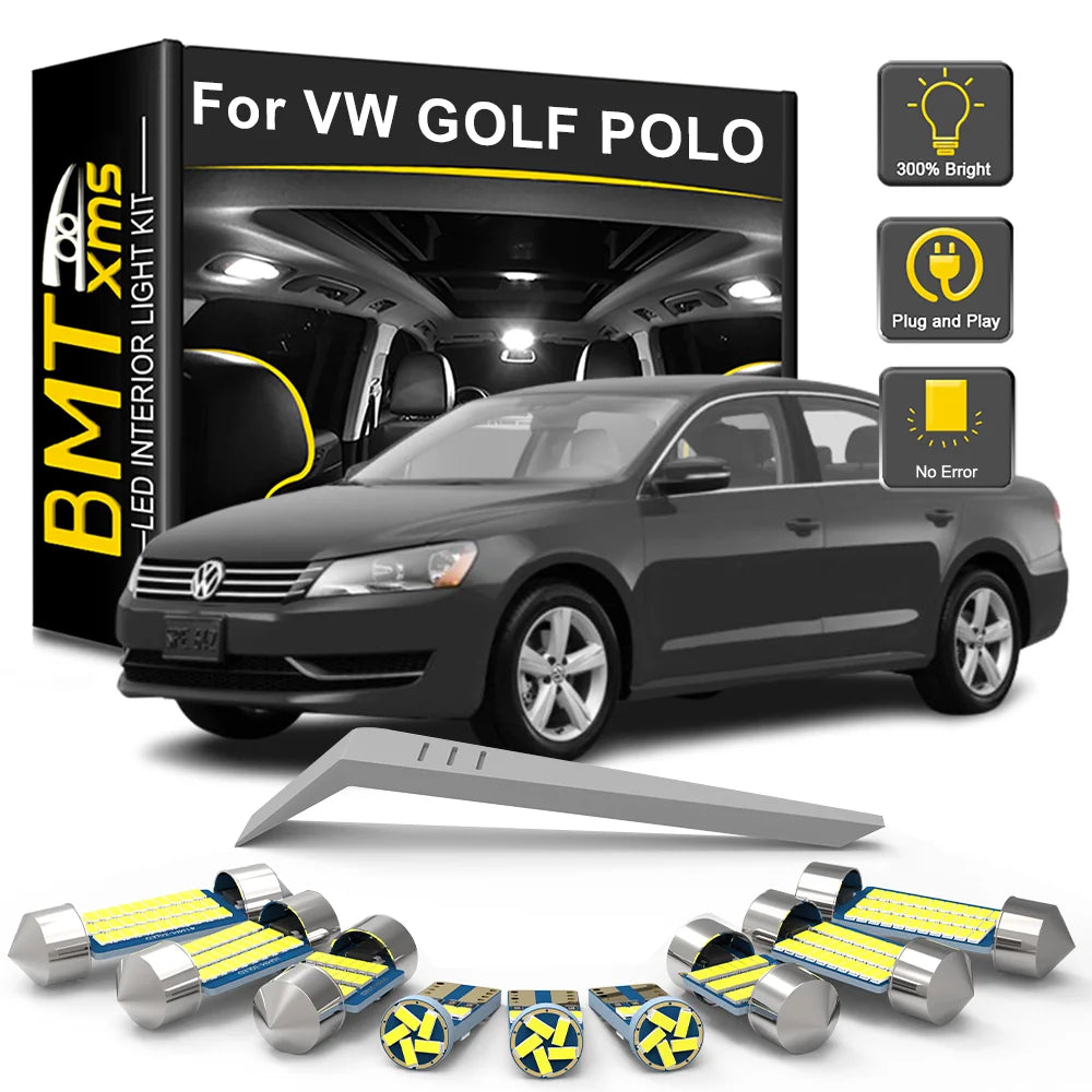 LED Interior Light Kit for Volkswagen VW Golf Polo 3 4 5 6 7 MK3 MK4 MK5 MK6 MK7 6R 6C 6N 9N 1991-2023 - Canbus Dome ...