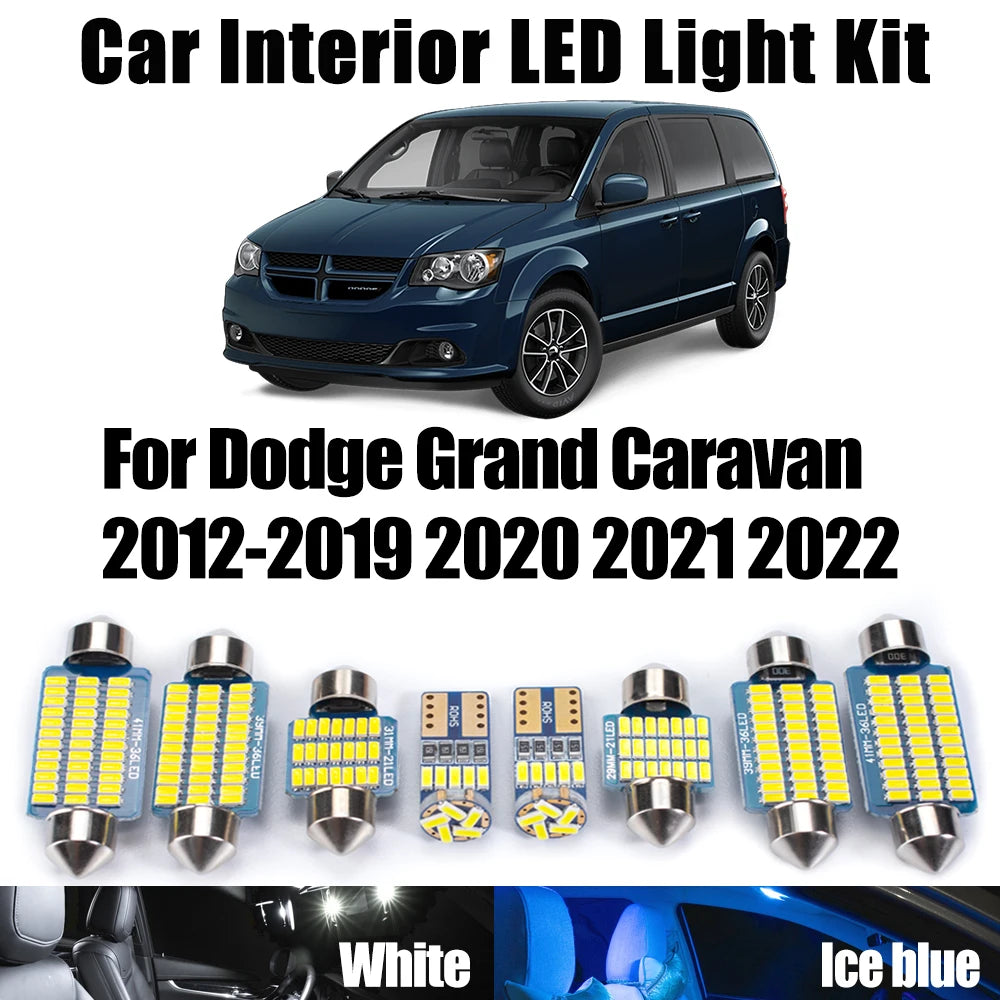 14-Piece LED Interior Light Kit for Dodge Grand Caravan 2012- 2018 - Canbus Dome Map Door Trunk Bulbs | AUTOKITSHOP