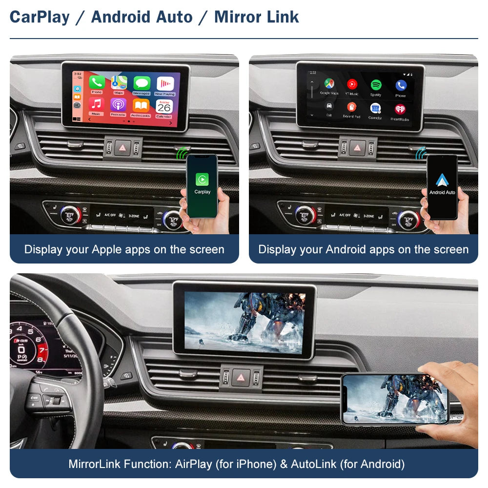 ROAD TOP Wireless CarPlay for Audi A3 B9 A4 A5 Q5 2018-2019, with Android Auto Interface A | AUTOKITSHOP