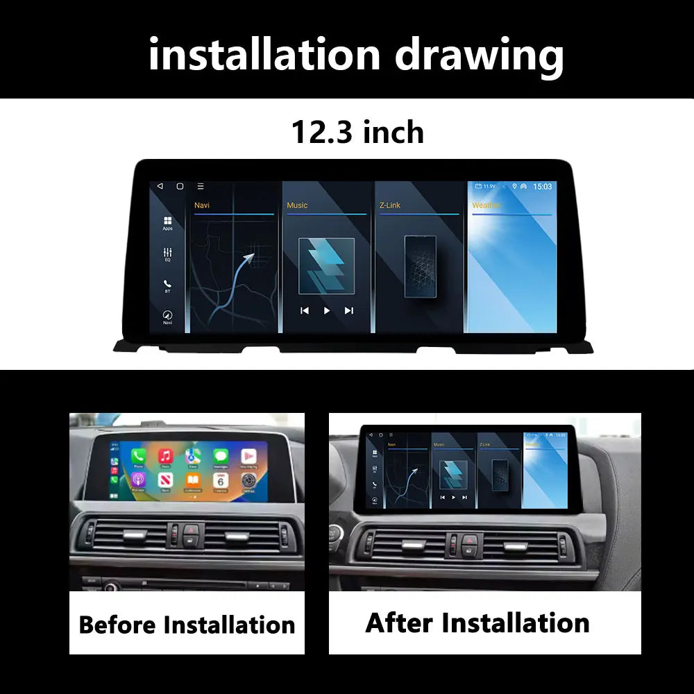 RHD Android Wireless Carplay For BMW 6 Series F06 F12 2010- 2017 CIC/NBT/EVO System Car Ra