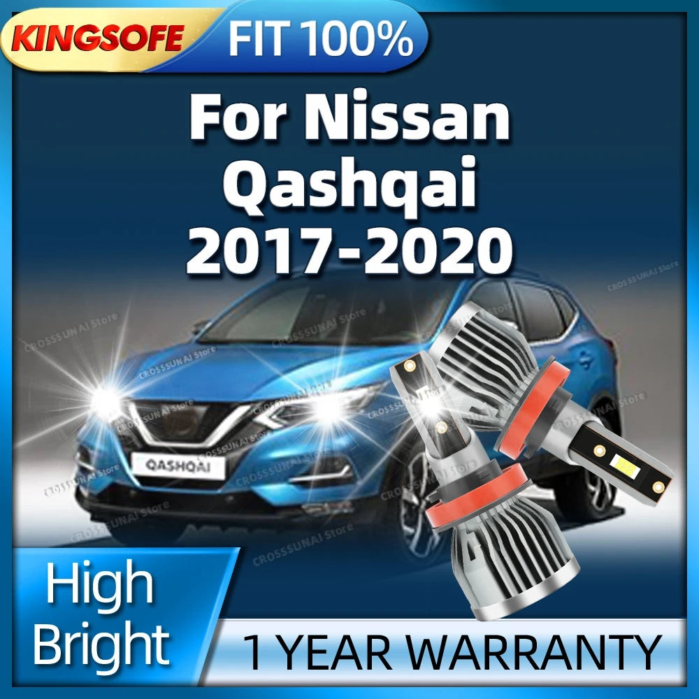 2/4Pcs 30000LM Led Bulbs Canbus Car Headlight Light 6000K Lamp Anti-Glare with Fan For Nis