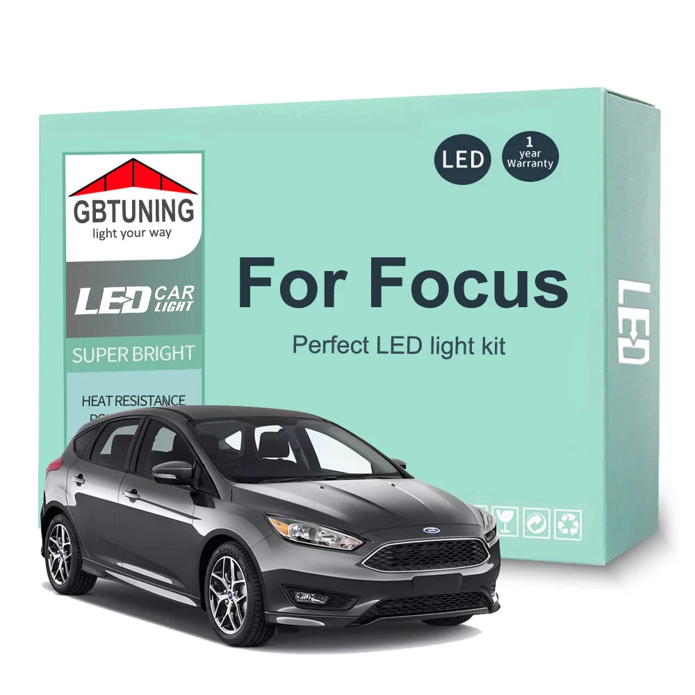 LED Interior Light Kit for Ford Focus MK1 MK2 MK3 1998-2013 - Canbus Dome Map Door Trunk Bulbs | AUTOKITSHOP