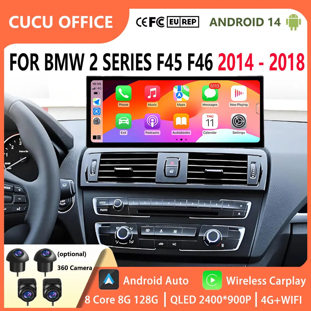 for BMW 2 Series F45 F46 2014 2015 - 2018 Android 15 Car Radio Multimedia Player NBT EVO S | AUTOKITSHOP