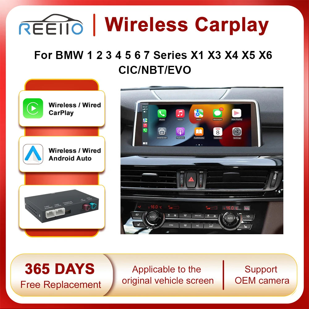 Wireless CarPlay for BMW CIC NBT EVO 1 2 3 4 5 6 7 Series X1 X3 X4 X5 X6 F56 F15 F16 F25 F