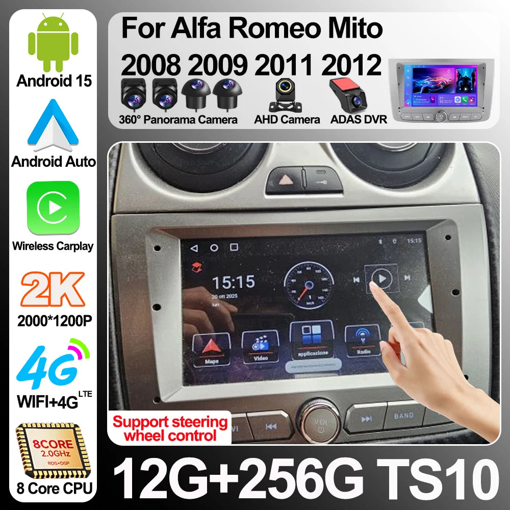 Android 16 For Alfa Romeo Mito 2008 2009 2011 2012 Car Radio Multimedia Video Player Wirel | AUTOKITSHOP