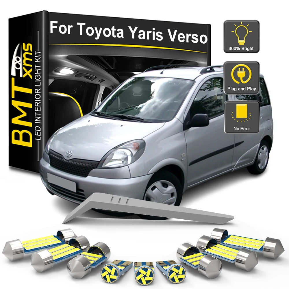 9-Piece LED Interior Light Kit for Toyota Yaris Verso - Canbus Error-Free Bulbs | AUTOKITSHOP