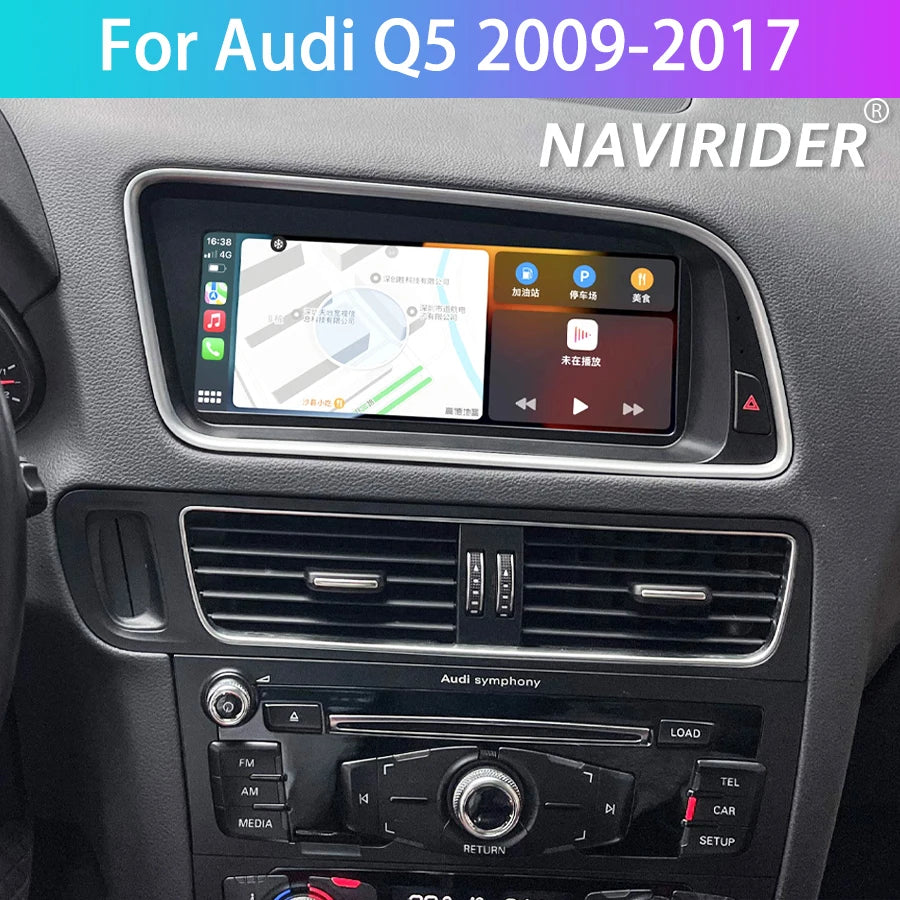 Car Multimedia Video Player Android 15 Auto AHD Qled Screen For Audi Q5 2009-2017 4G GPS 8