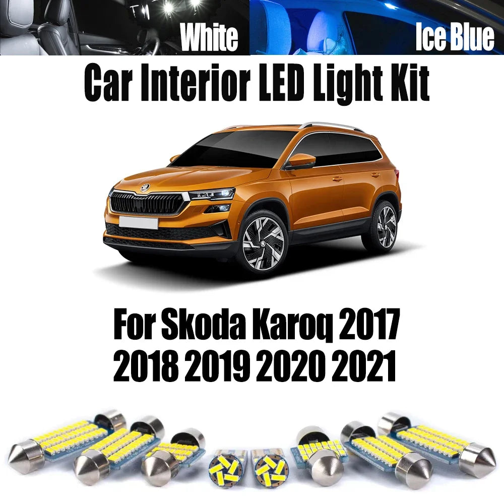 13-Piece LED Interior Light Kit for Skoda Karoq - Canbus Error-Free Bulbs | AUTOKITSHOP