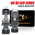 H4 Bi LED Projector Lens Headlight 30000LM 6000K Conversion High Low Beam Mini Dual Lens B