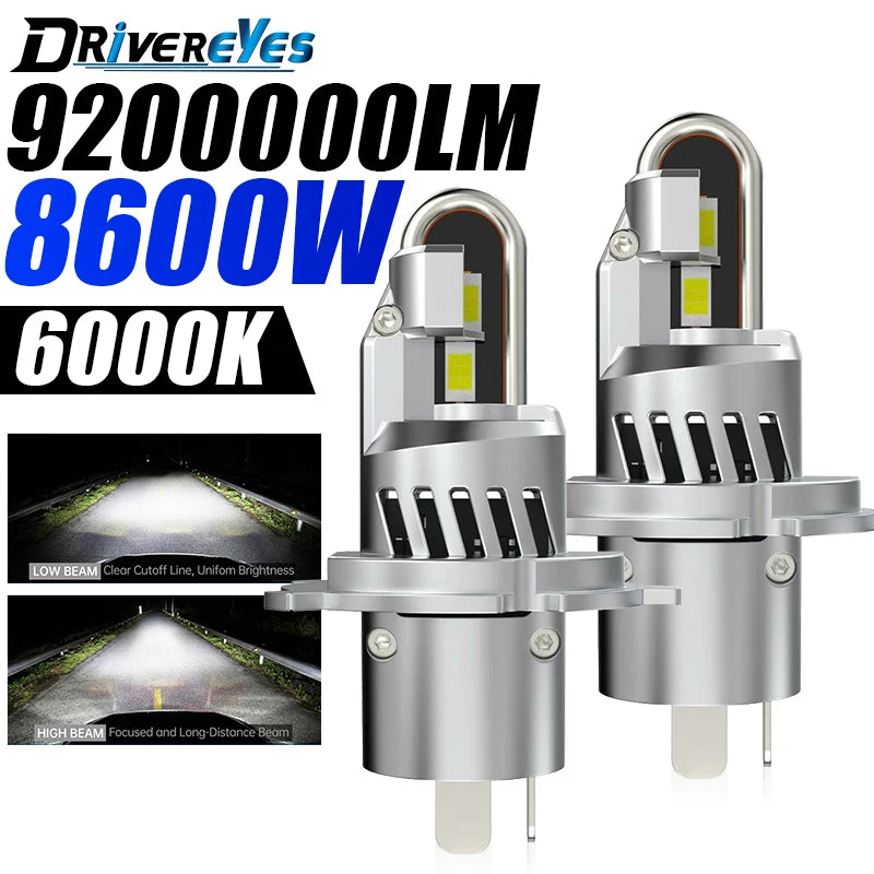 8600W H4 LED Headlight Bulb H11 H8 H9 9005 Mini Wireless CSP For LED Turbo 12V 9200000LM 6