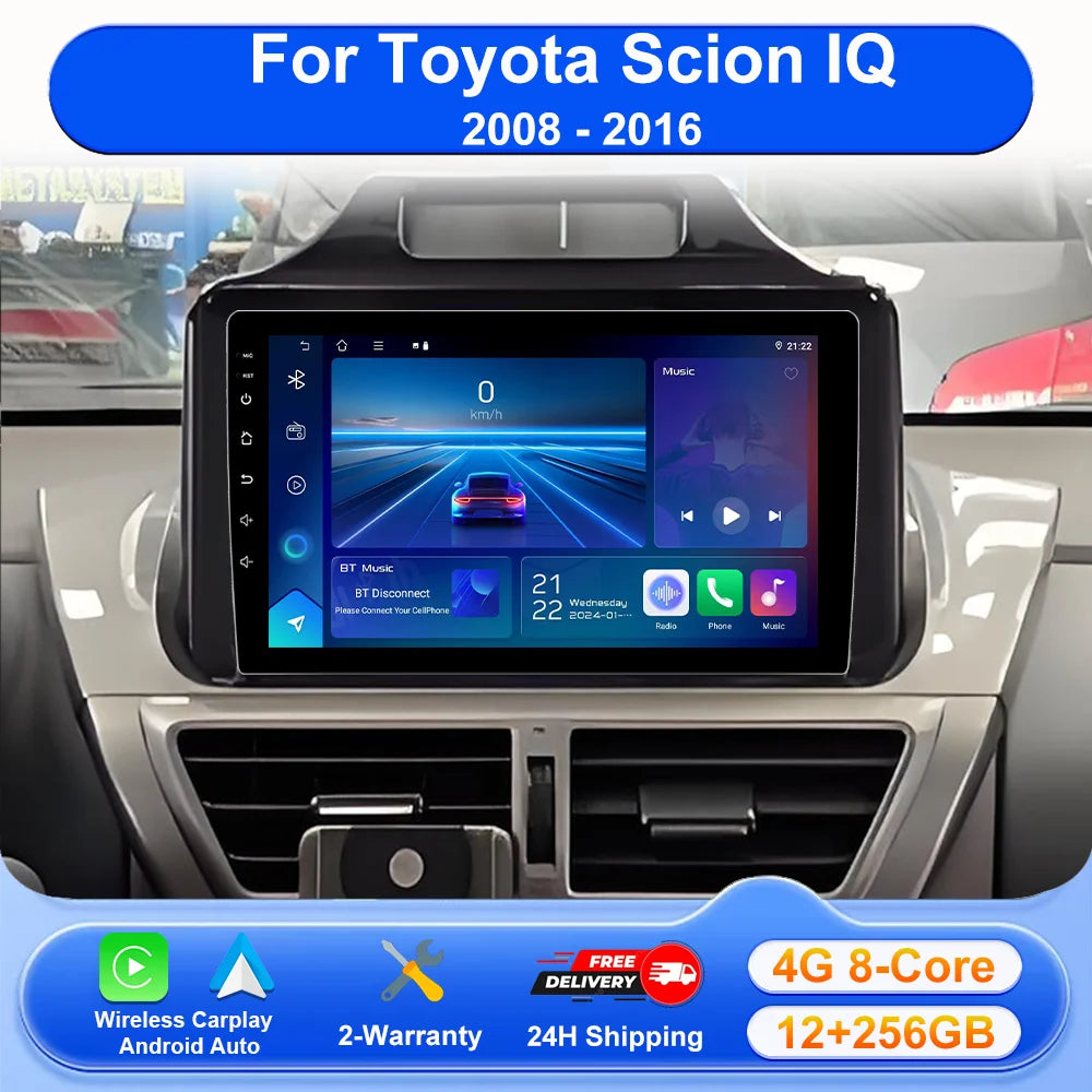 Android 16 Car Radio Stereo Head Unit For Toyota Scion IQ 2008-2016 Multimedia Video Playe