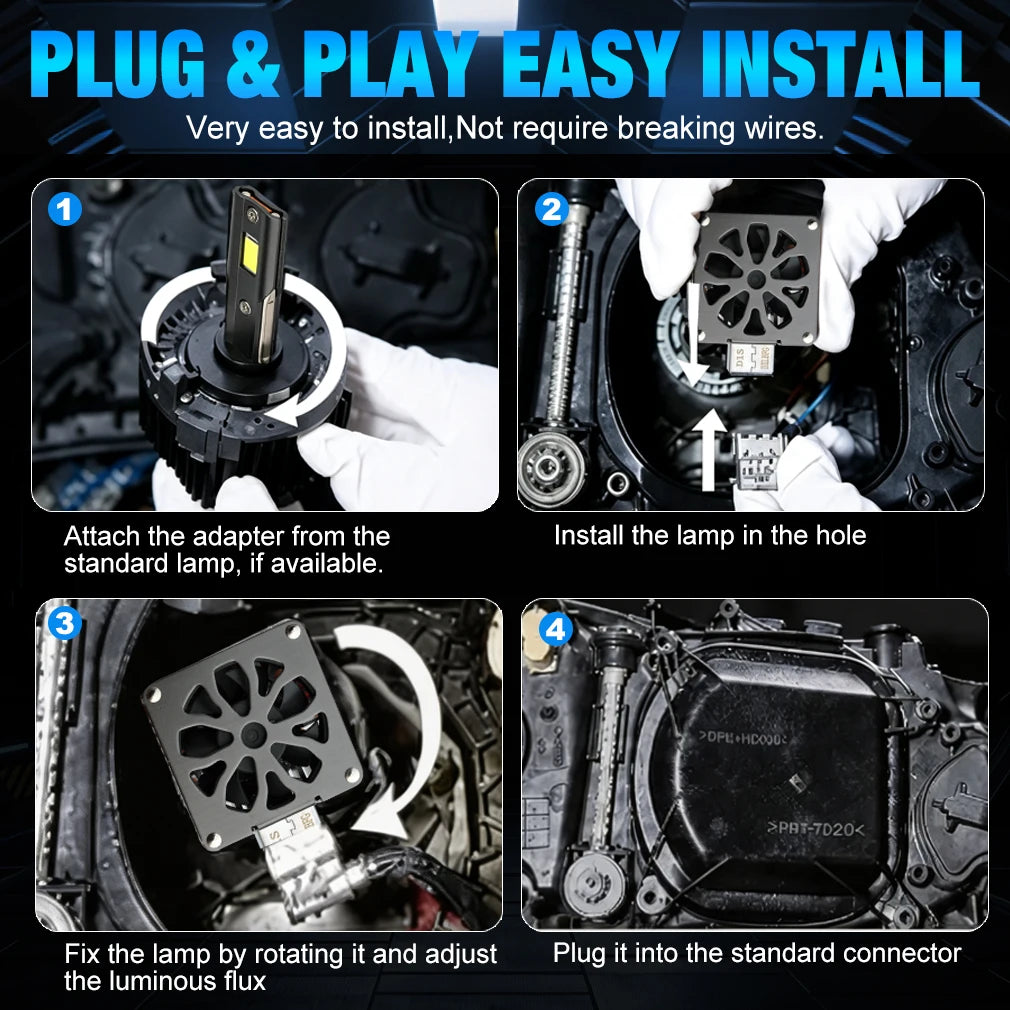 D3S D1S LED Headlight CANBUS D2S D4S D8S Led HID Kit 30000LM Super Bright Light 1:1 Direct