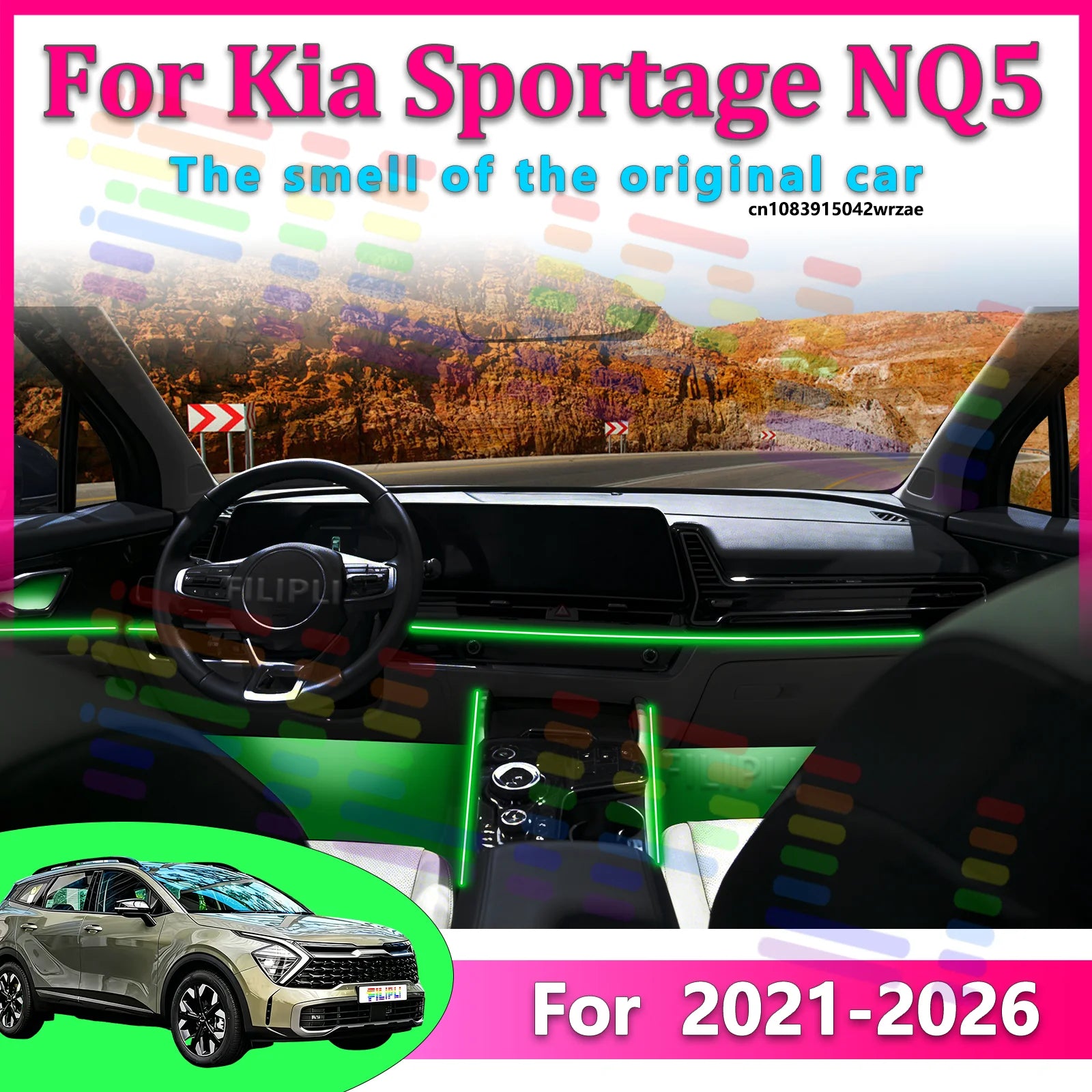 64 RGB - Neon Strip - for Kia NQ5 - App Control - Car Interior Lighting | AUTOKITSHOP