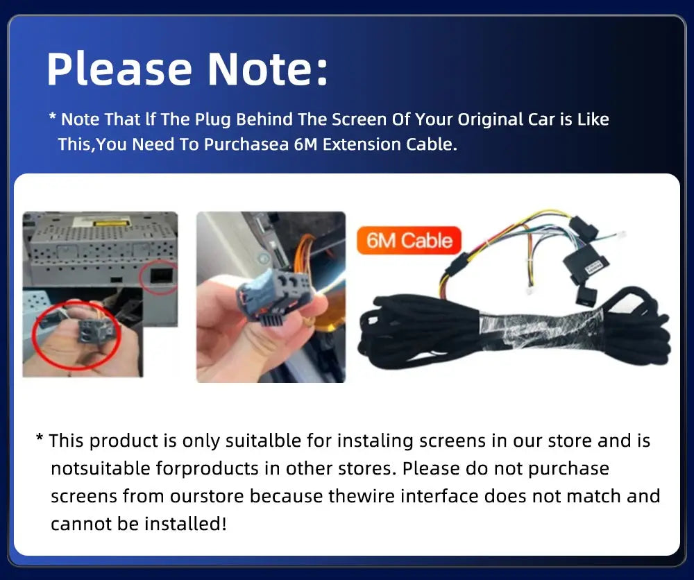 For Mercedes Benz W203 W211 ML GSL SLK R350 Car Radio Stereo Player 12V 6M Power Extension
