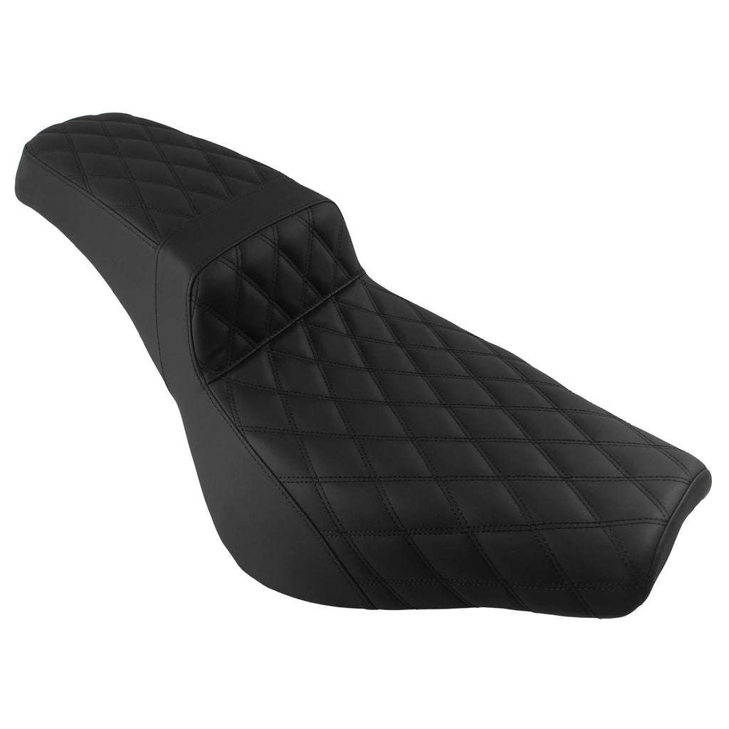 Black Two Up Motorcycle Complete Seat Driver & Passenger Cushion For Harley Softail Street Bob F - Automotive LED Light