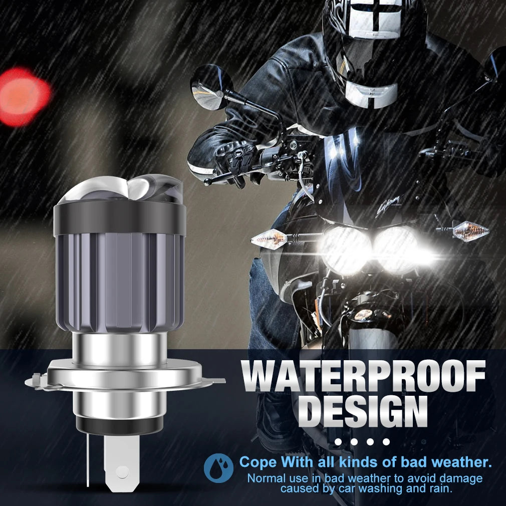 30000LM Motorcycle Headlight LED BA20D H6 H4 Bulbs Double Lens White Yellow Hi Lo Lamp CSP
