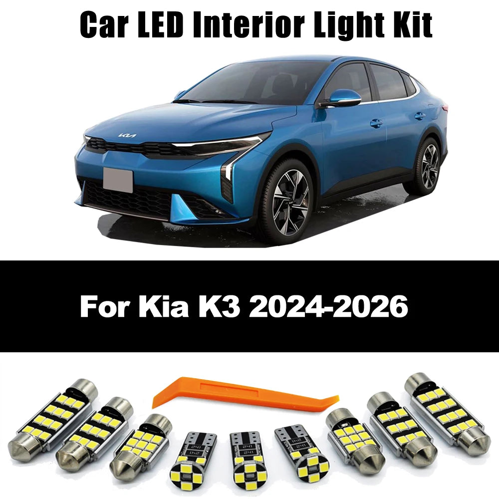 ZITWO 10Pcs Canbus No Error LED Interior Dome Map Trunk Light Kit For Kia K3 2024 2025 2026 Car LED Bulb Accessories